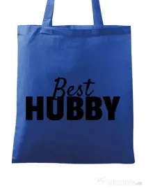 Sacosa din panza Best hubby Albastru regal