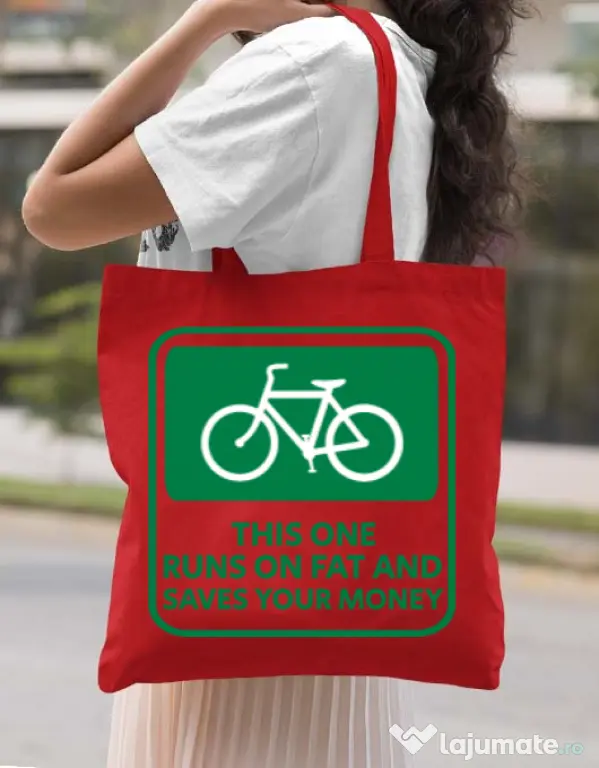 Sacosa din panza Bicycle Rosu