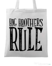 Sacosa din panza Big brothers rule Alb