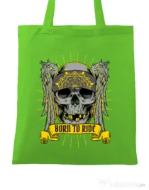Sacosa din panza Born to ride Verde mar
