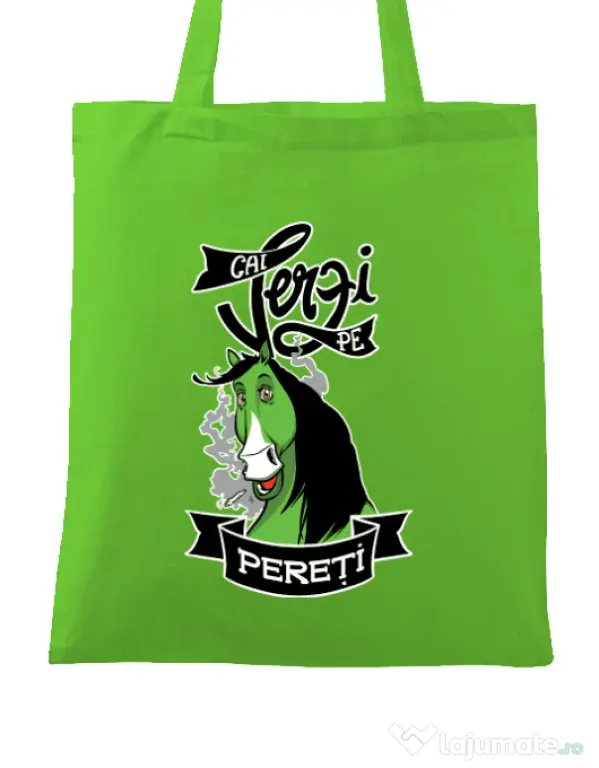 Sacosa din panza Cai verzi Verde mar