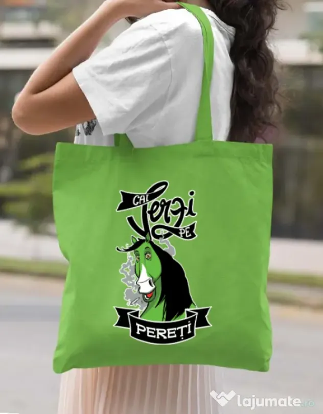 Sacosa din panza Cai verzi Verde mar