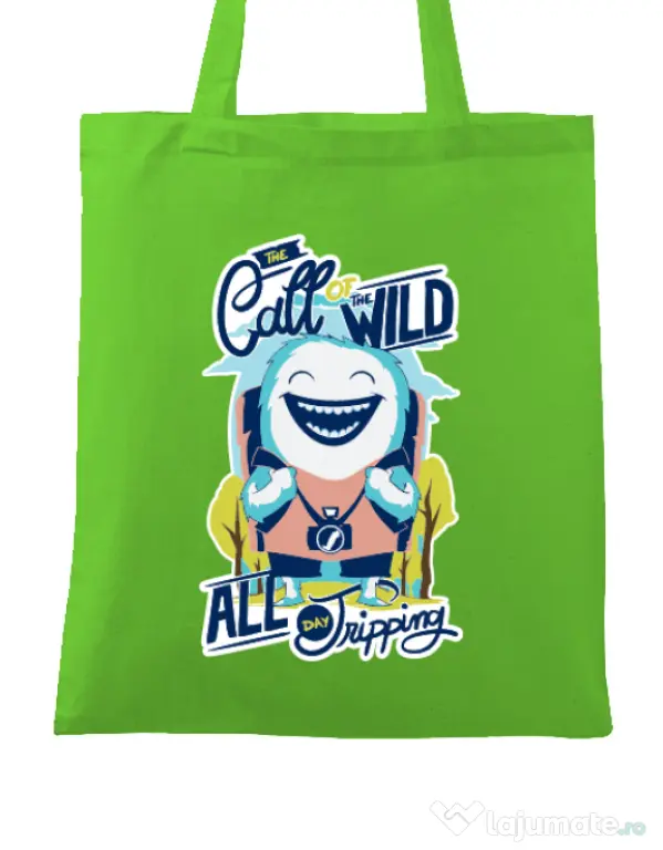 Sacosa din panza Call of the wild Verde mar