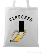 Sacosa din panza Censored Alb