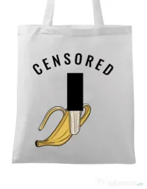 Sacosa din panza Censored Alb