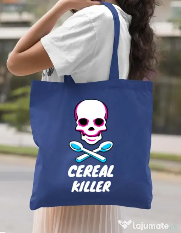 Sacosa din panza Cereal killer Albastru regal