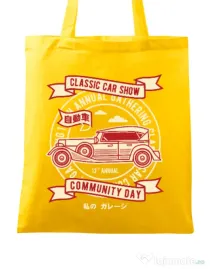 Sacosa din panza Classic Car Show Galben