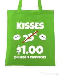 Sacosa din panza College is expensive Verde mar
