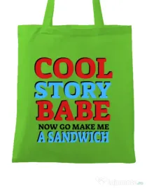 Sacosa din panza Cool story babe Verde mar