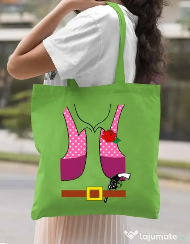 Sacosa din panza Cowboy suit 2 Verde mar
