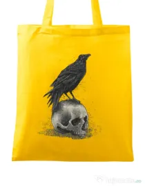Sacosa din panza Crow skull Galben