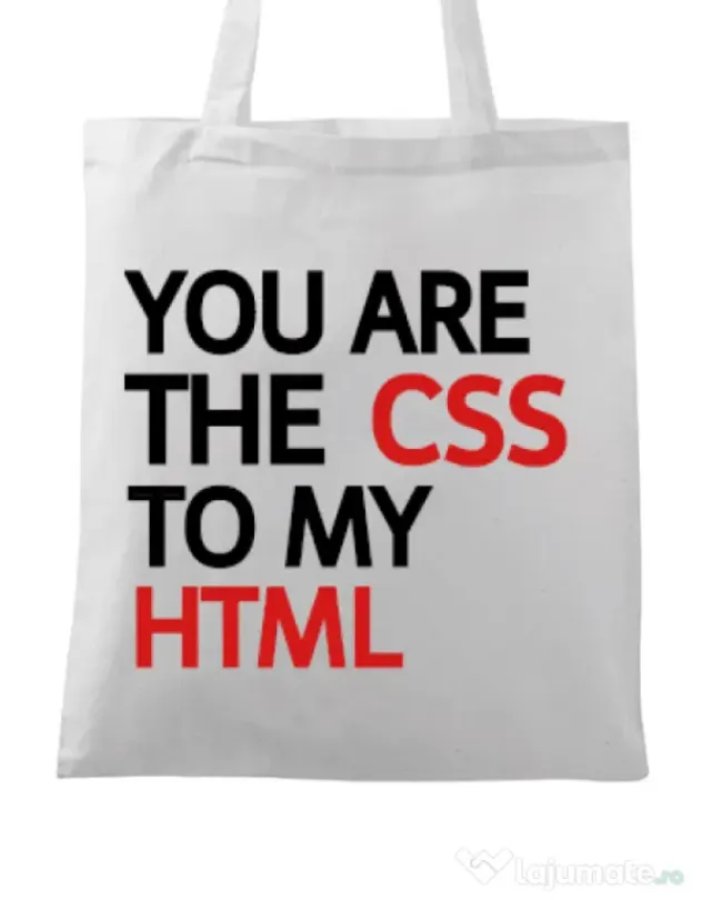 Sacosa din panza CSS to HTML Alb