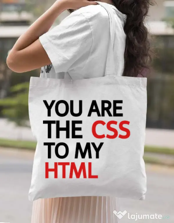 Sacosa din panza CSS to HTML Alb