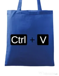 Sacosa din panza Ctrl Paste Albastru regal
