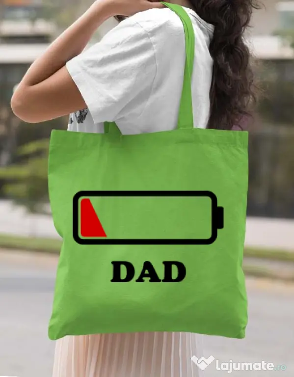 Sacosa din panza Dad battery Verde mar