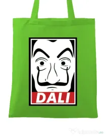 Sacosa din panza Dali mask Verde mar