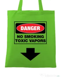 Sacosa din panza Danger No Smoking Verde mar