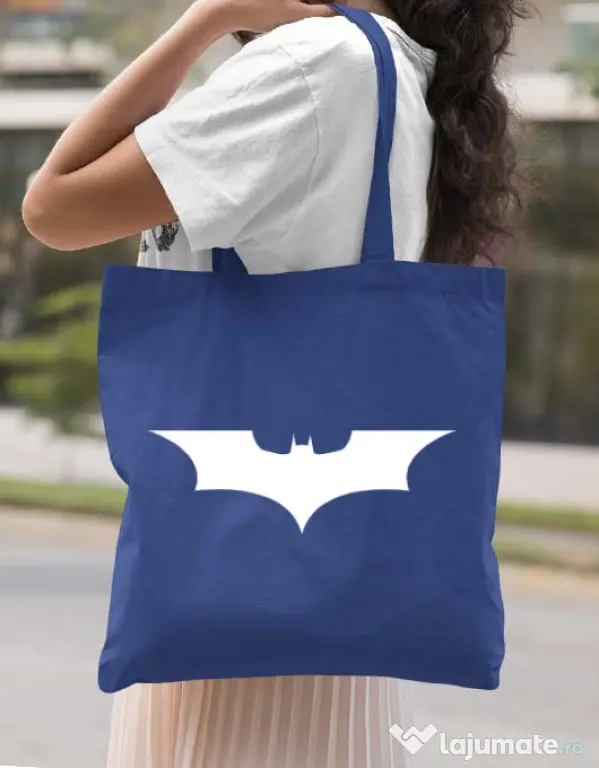 Sacosa din panza Dark knight Albastru regal