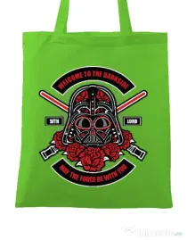 Sacosa din panza Darth Vader Sugar Skull Verde mar