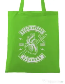 Sacosa din panza Death Before Dishonor Verde mar