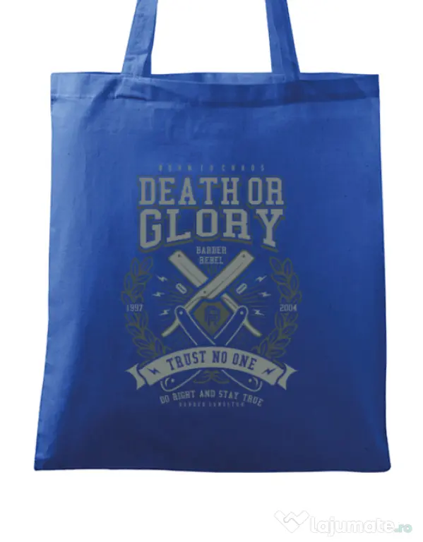 Sacosa din panza Death or Glory Albastru regal