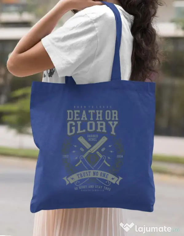 Sacosa din panza Death or Glory Albastru regal