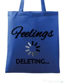 Sacosa din panza Deleting feelings Albastru regal