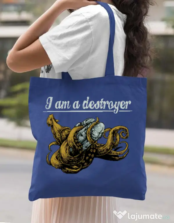 Sacosa din panza Destroyer Albastru regal