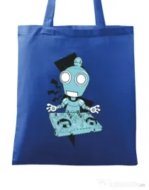 Sacosa din panza Dj robot Albastru regal