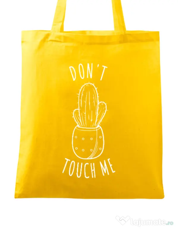 Sacosa din panza Do not touch me Galben