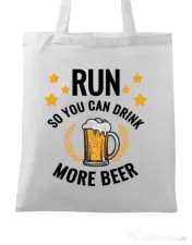 Sacosa din panza Drinking more beer Alb