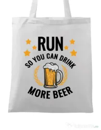Sacosa din panza Drinking more beer Alb