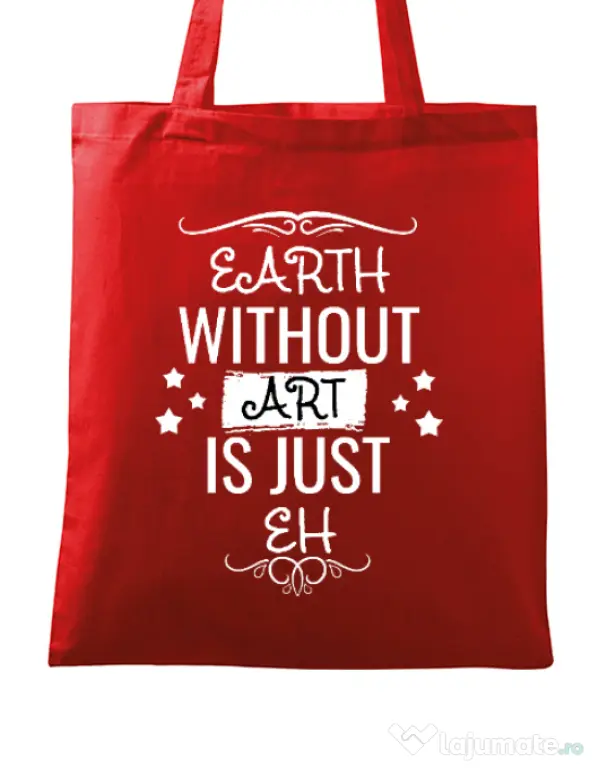 Sacosa din panza Earth without art Rosu