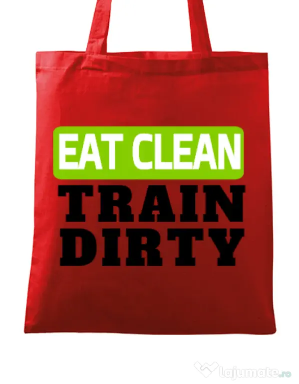 Sacosa din panza Eat clean Rosu