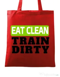 Sacosa din panza Eat clean Rosu