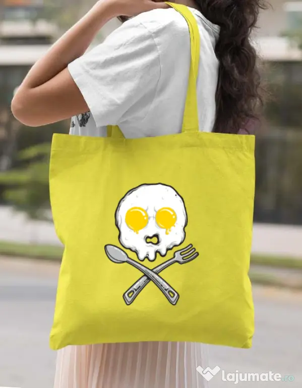Sacosa din panza Eggskull Galben