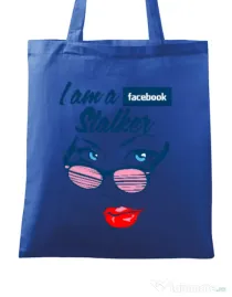 Sacosa din panza Facebook stalker Albastru regal