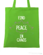 Sacosa din panza Find peace Verde mar