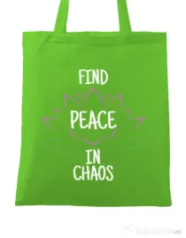 Sacosa din panza Find peace Verde mar
