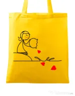 Sacosa din panza Fishing for love 2 Galben