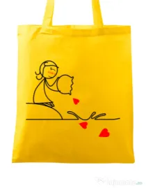 Sacosa din panza Fishing for love 2 Galben