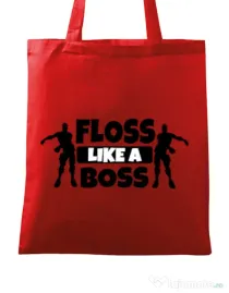 Sacosa din panza Floss like a boss Rosu