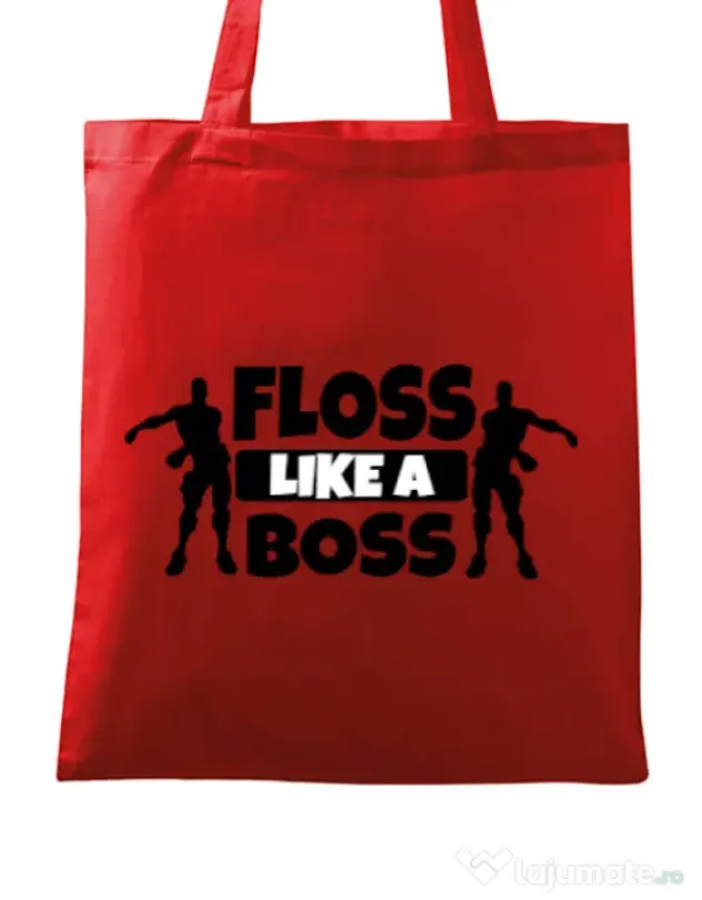 Sacosa din panza Floss like a boss Rosu