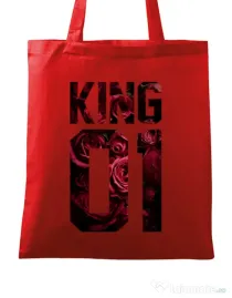 Sacosa din panza Flower king Rosu