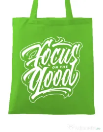 Sacosa din panza Focus On The Good Verde mar