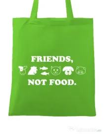 Sacosa din panza Friends not food Verde mar
