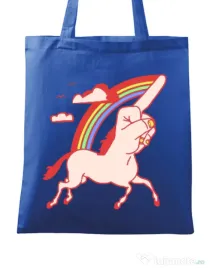 Sacosa din panza FUnicorn Albastru regal