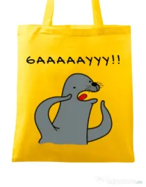 Sacosa din panza Funny seal Galben