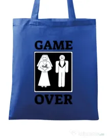 Sacosa din panza Game over Albastru regal
