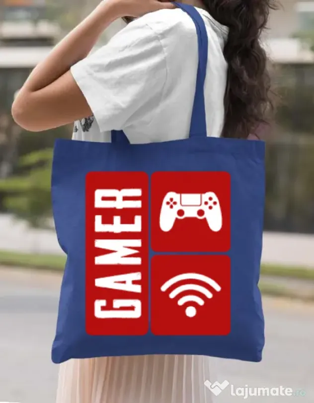 Sacosa din panza Gamer Albastru regal